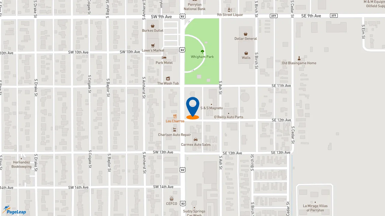 https://pageleap.com map showing location of McDonald&#039;s in Perryton.