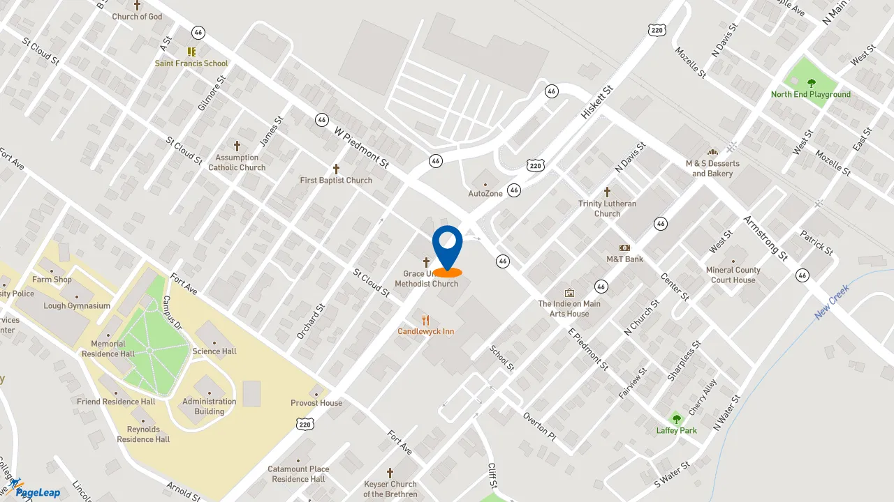 https://pageleap.com map showing location of McDonald&#039;s in Keyser.