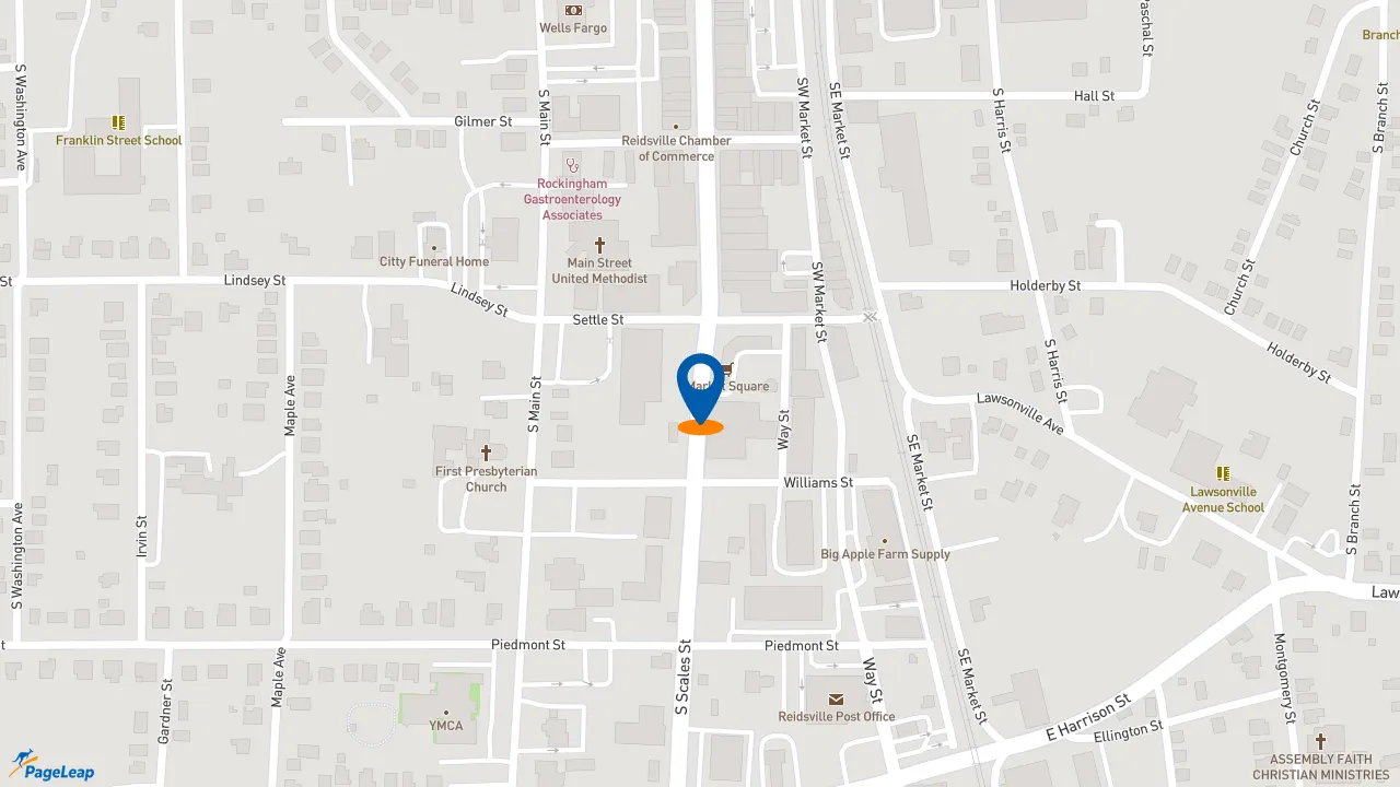 https://pageleap.com map showing location of McDonald&#039;s in Reidsville.