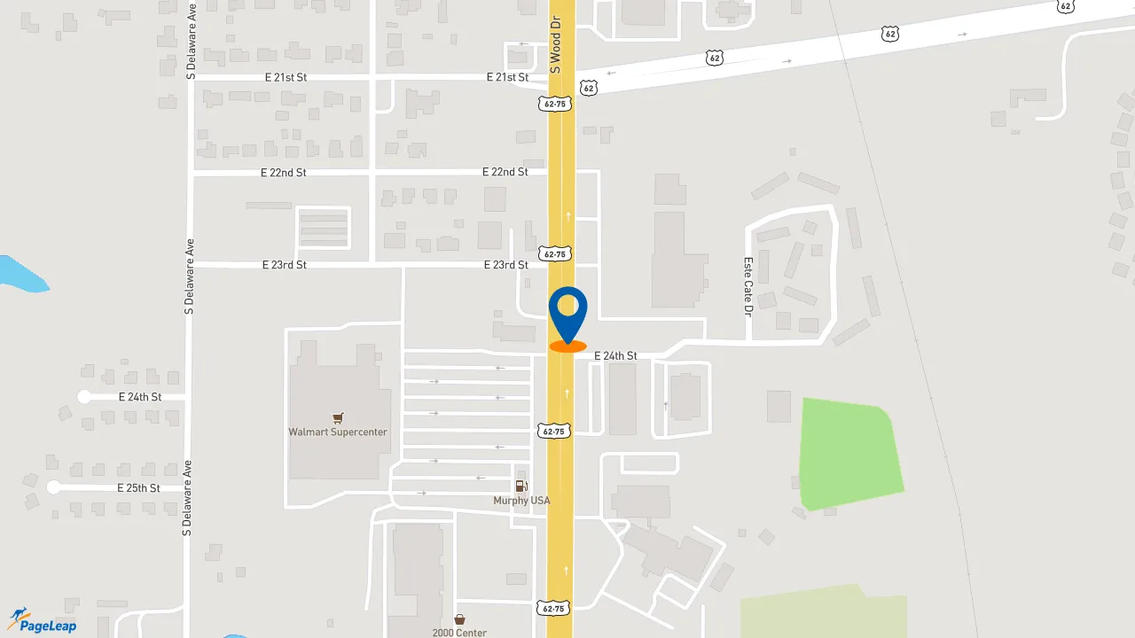 https://pageleap.com map showing location of McDonald&#039;s in Okmulgee.