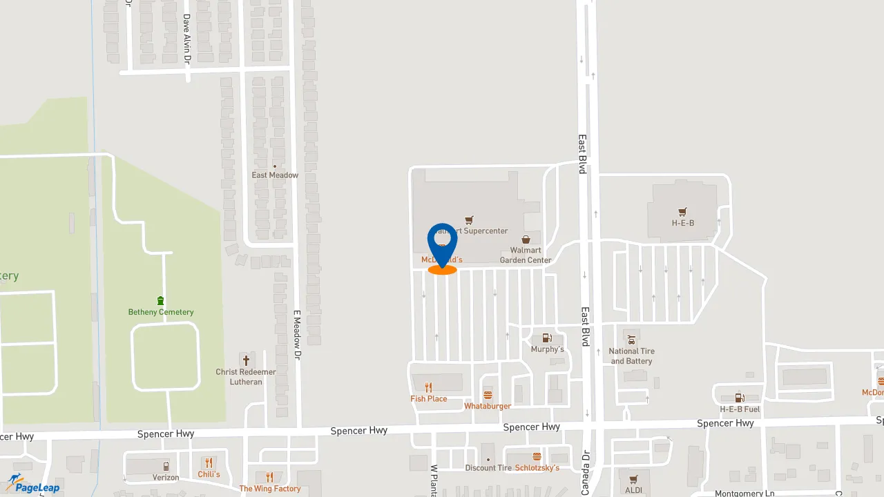 https://pageleap.com map showing location of McDonald&#039;s in Deer Park.