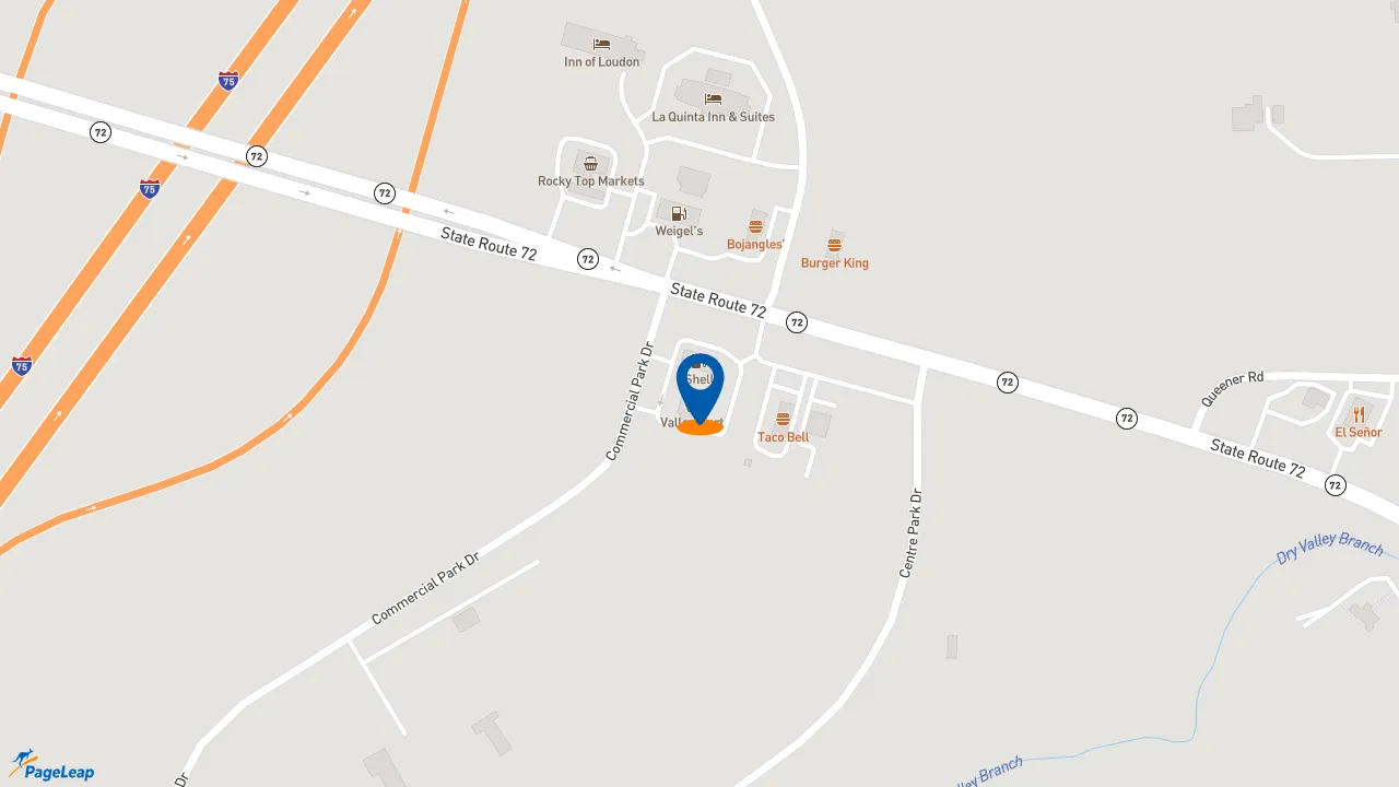 https://pageleap.com map showing location of McDonald&#039;s in Loudon.