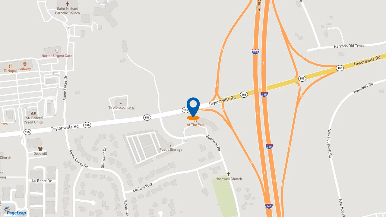 https://pageleap.com map showing location of McDonald&#039;s in Louisville.