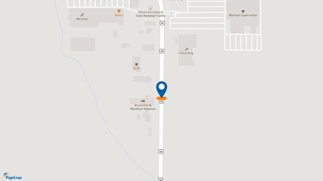 https://pageleap.com map showing location of McDonald&#039;s in Kewanee.