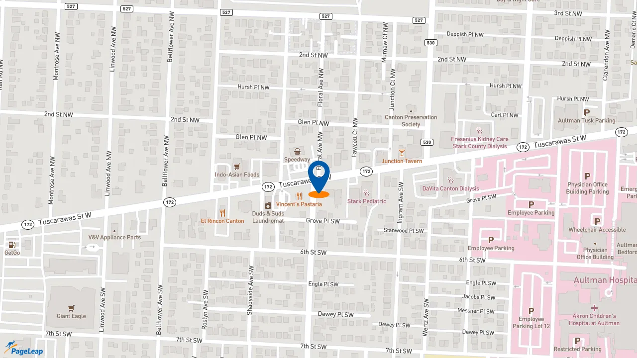 https://pageleap.com map showing location of McDonald&#039;s in Canton.