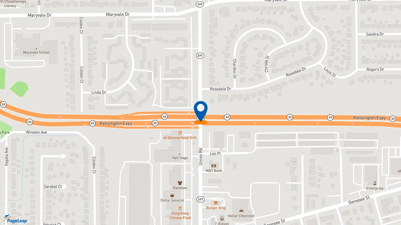 https://pageleap.com map showing location of McDonald&#039;s in Town Of Cheektowaga.