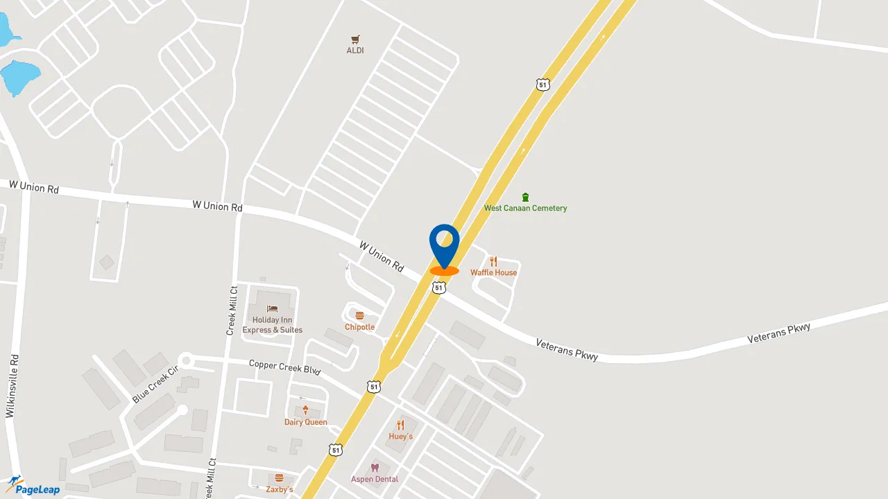 https://pageleap.com map showing location of McDonald&#039;s in Millington.