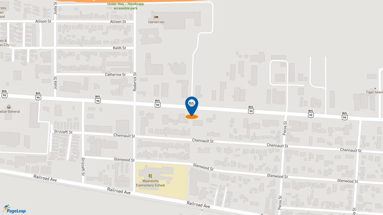 https://pageleap.com map showing location of McDonald&#039;s in Morgan City.