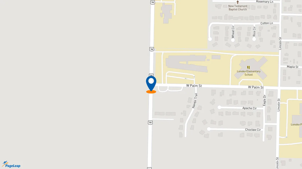 https://pageleap.com map showing location of McDonald&#039;s in Lonoke.