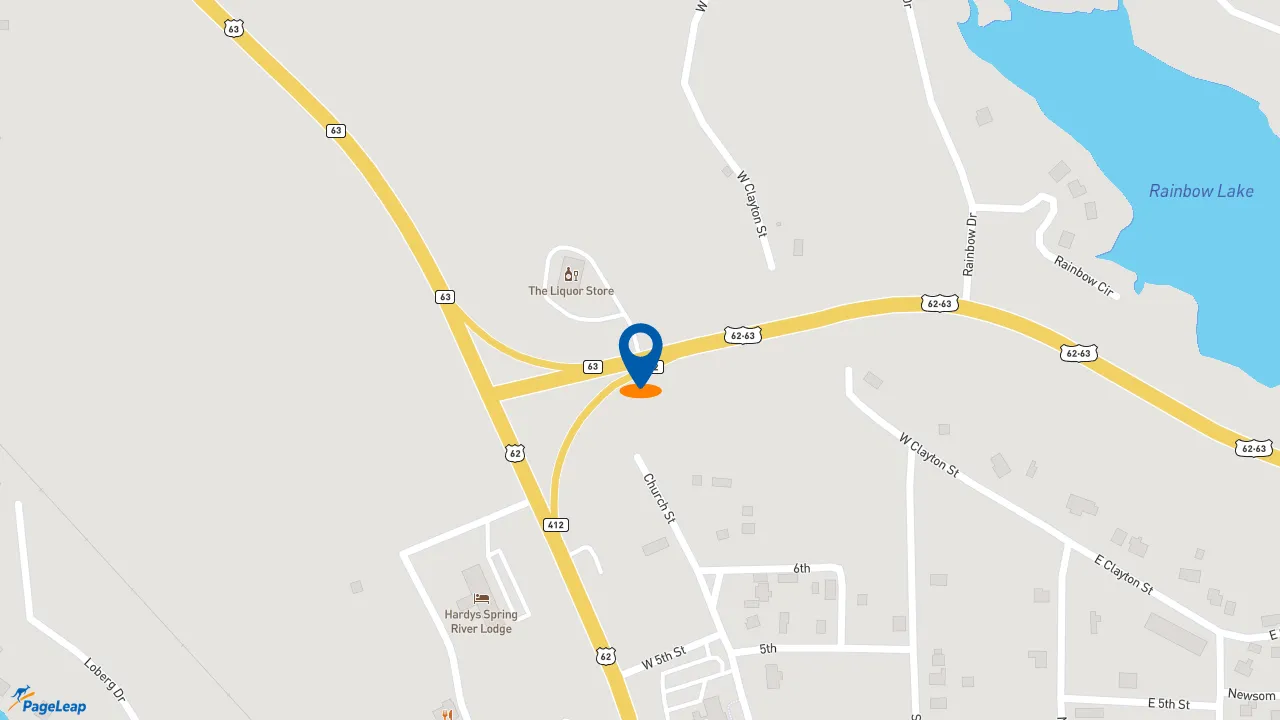 https://pageleap.com map showing location of McDonald&#039;s in Hardy.