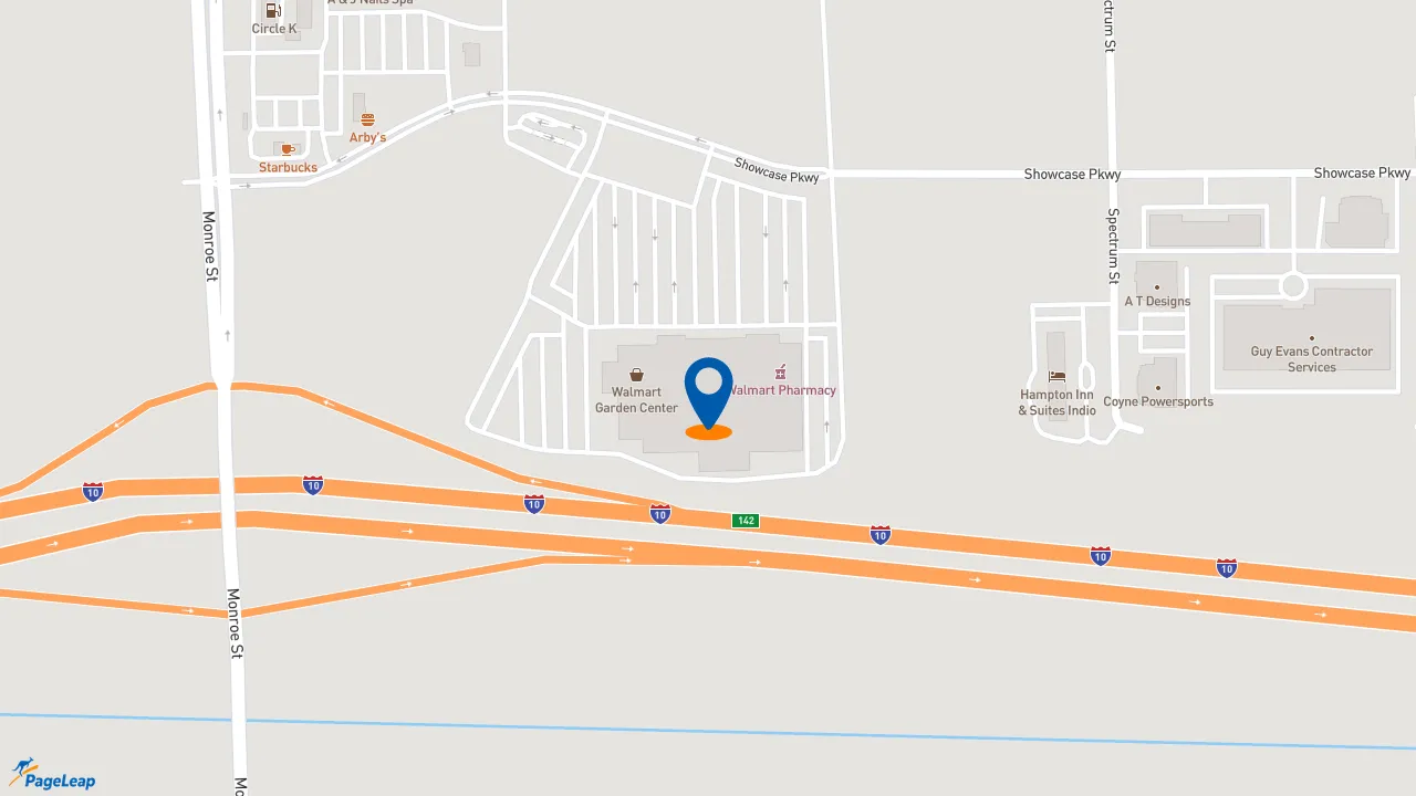 https://pageleap.com map showing location of McDonald&#039;s in Indio.