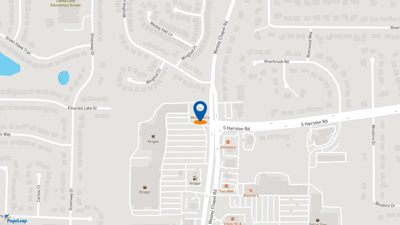 https://pageleap.com map showing location of McDonald&#039;s in Decatur.