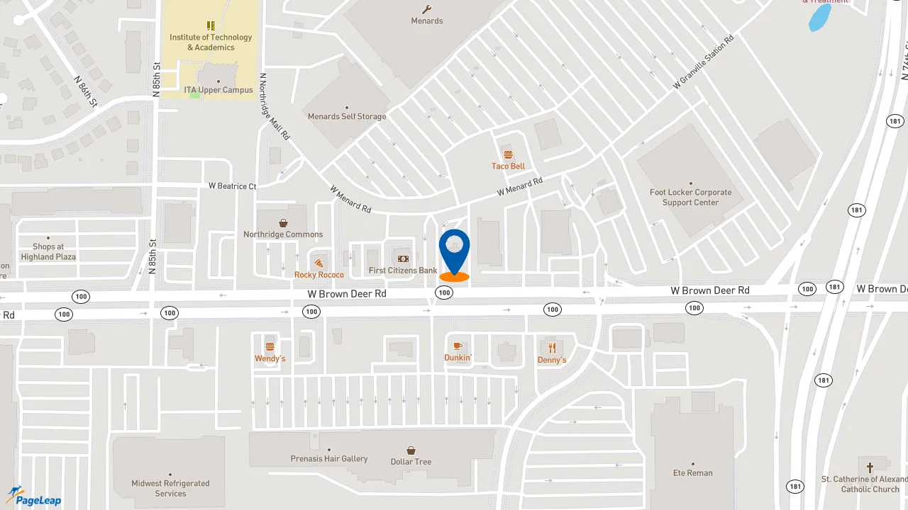 https://pageleap.com map showing location of McDonald&#039;s in Milwaukee.