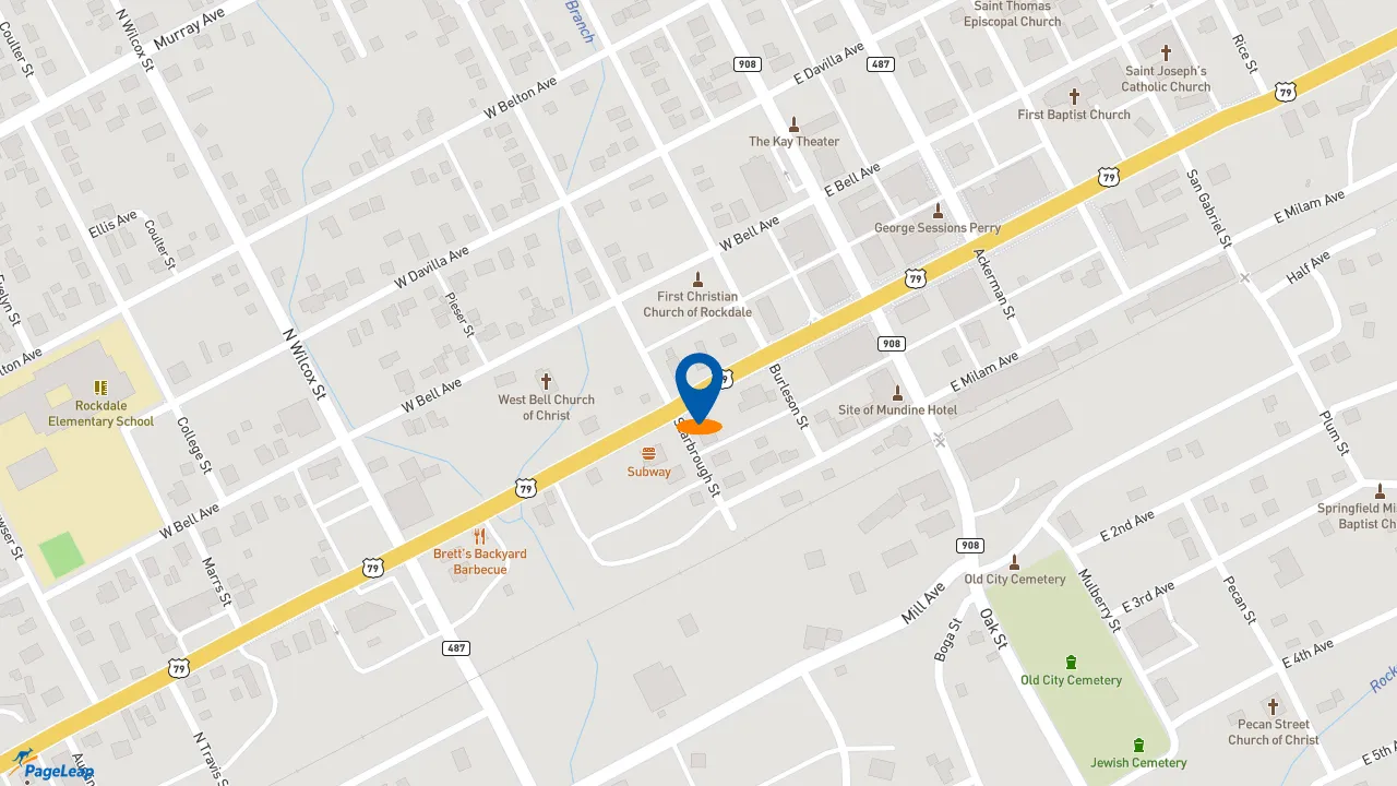https://pageleap.com map showing location of McDonald&#039;s in Rockdale.