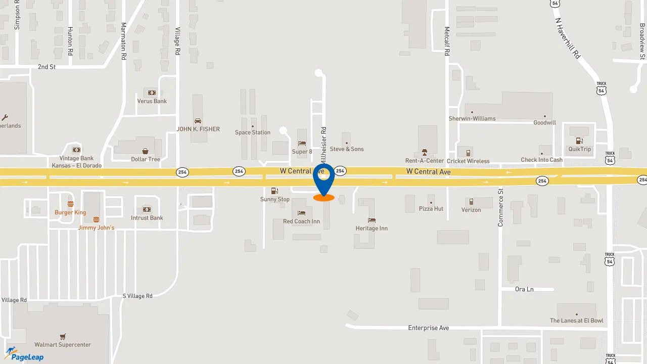 https://pageleap.com map showing location of McDonald&#039;s in El Dorado.