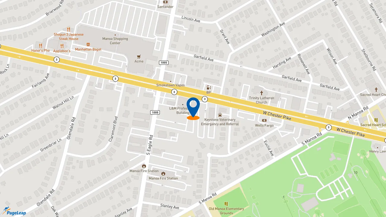 https://pageleap.com map showing location of McDonald&#039;s in Haverford Township.