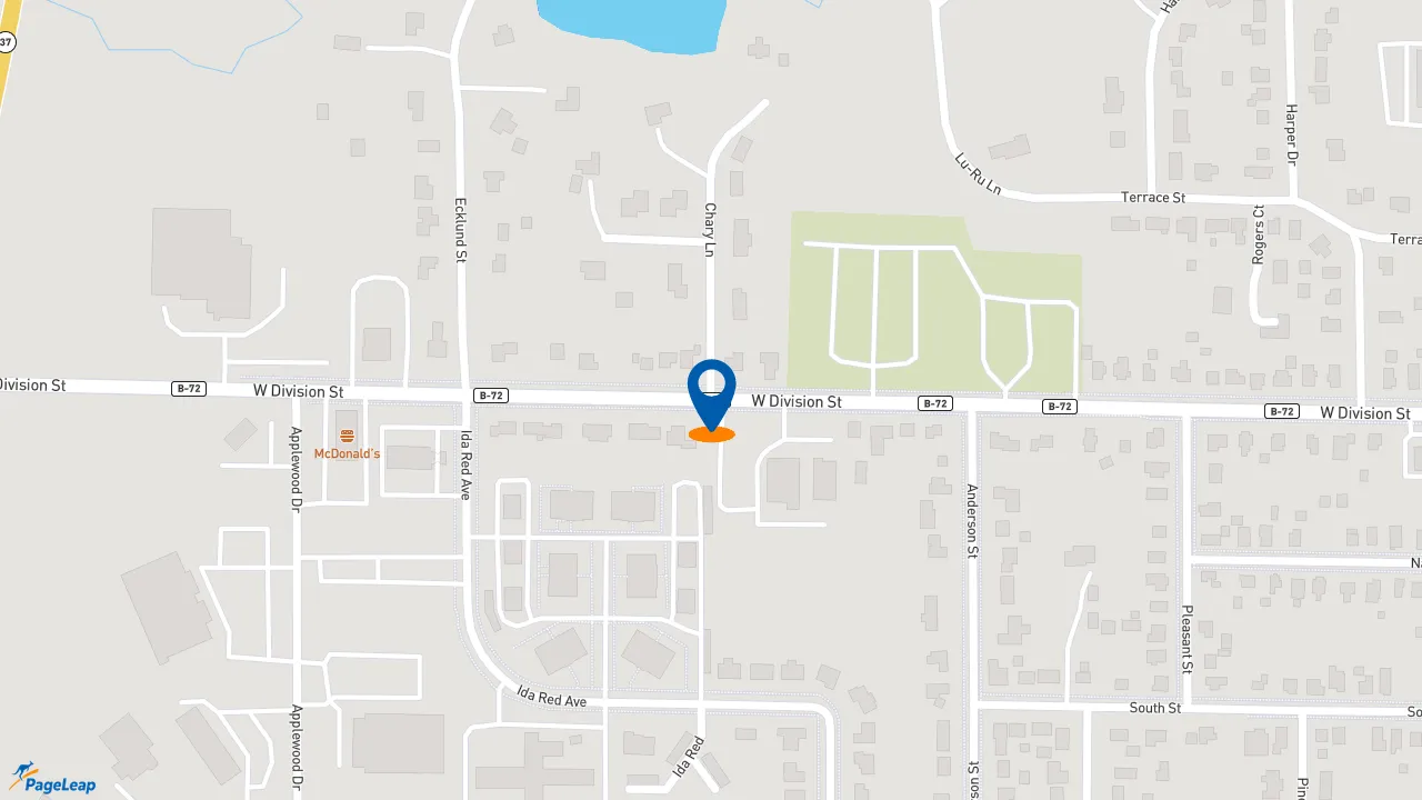 https://pageleap.com map showing location of McDonald&#039;s in Sparta.