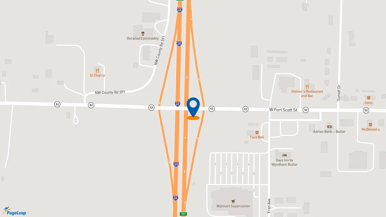 https://pageleap.com map showing location of McDonald&#039;s in Butler.