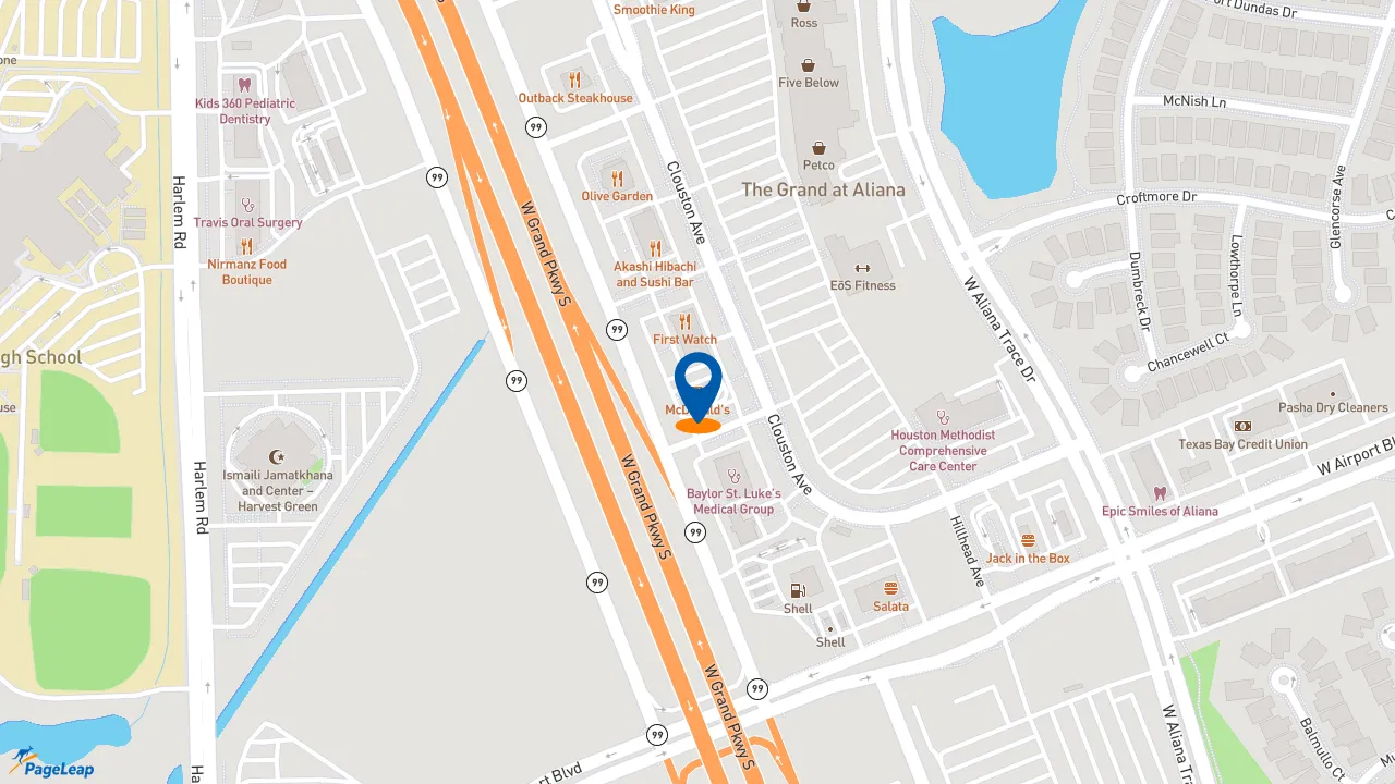 https://pageleap.com map showing location of McDonald&#039;s in Richmond.