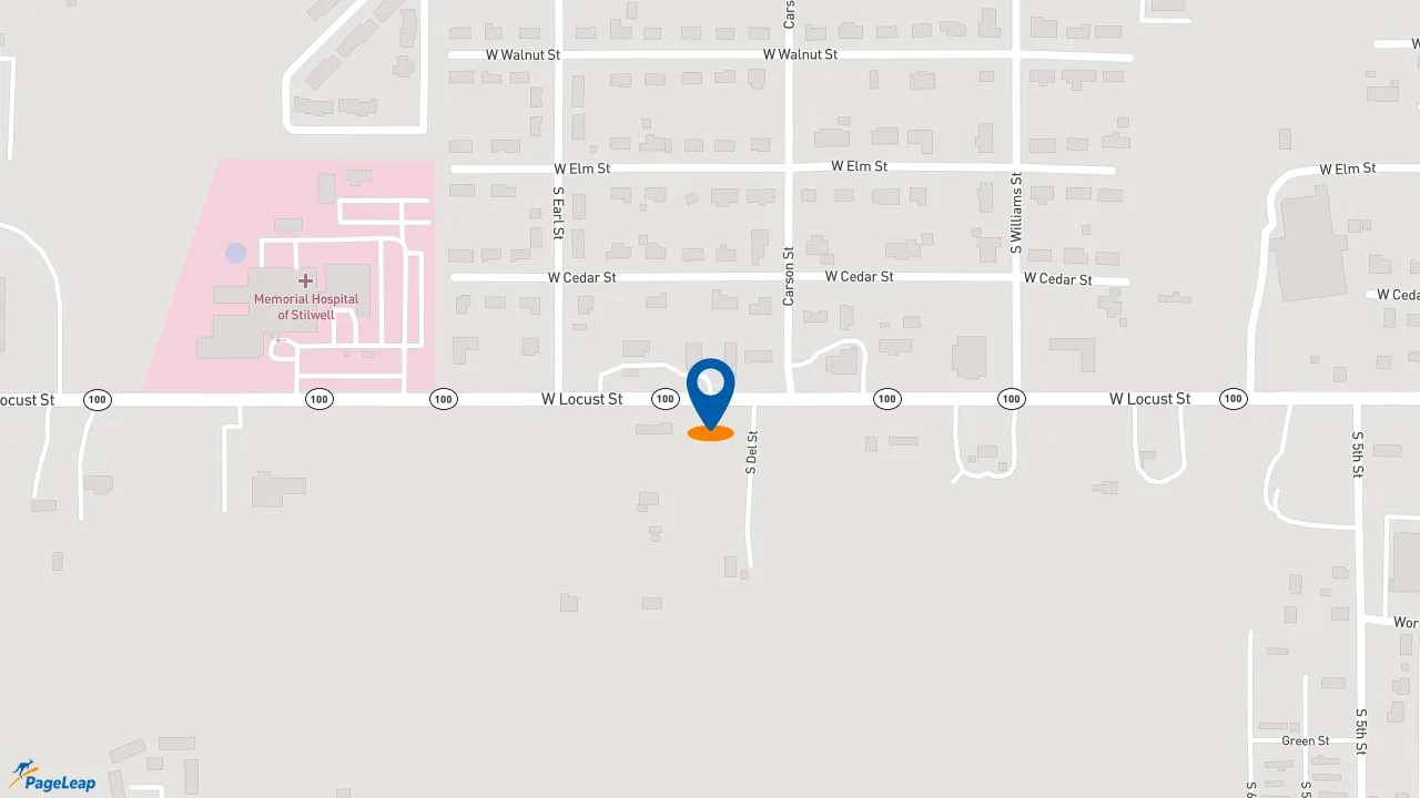PageLeap.com map showing location of McDonald's in Stilwell.