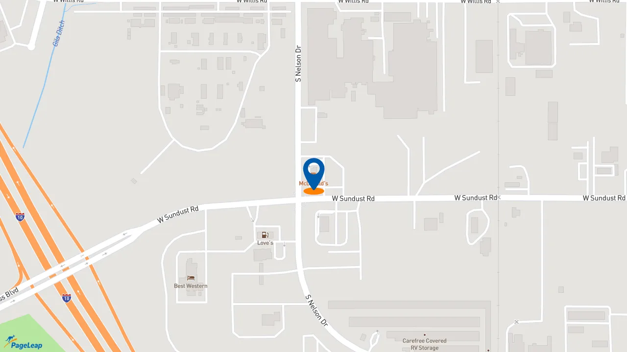 https://pageleap.com map showing location of McDonald&#039;s in Chandler.