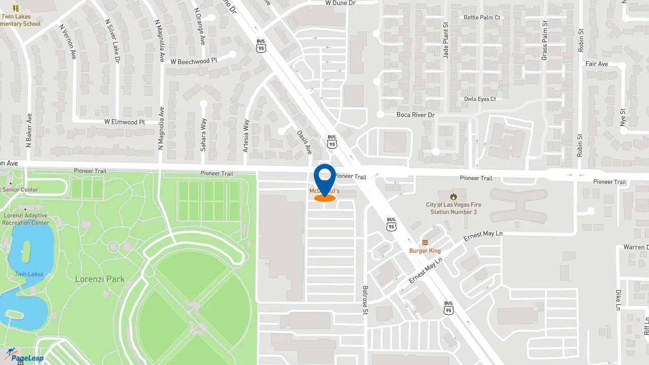 https://pageleap.com map showing location of McDonald&#039;s in Las Vegas.
