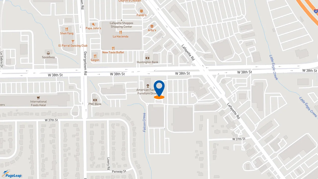 https://pageleap.com map showing location of McDonald&#039;s in Indianapolis.