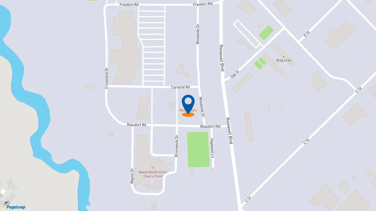 https://pageleap.com map showing location of McDonald&#039;s in Cherry Point.