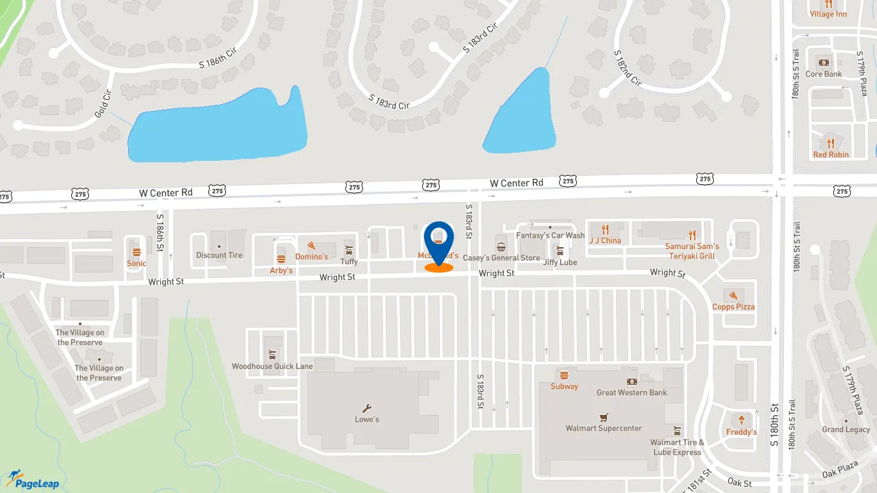 https://pageleap.com map showing location of McDonald&#039;s in Omaha.