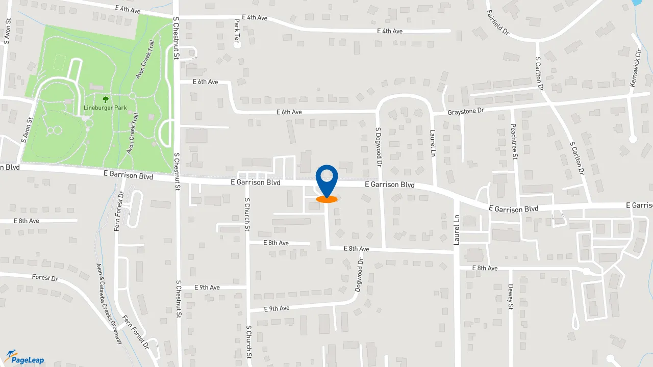 https://pageleap.com map showing location of Meineke Car Care Center in Gastonia.