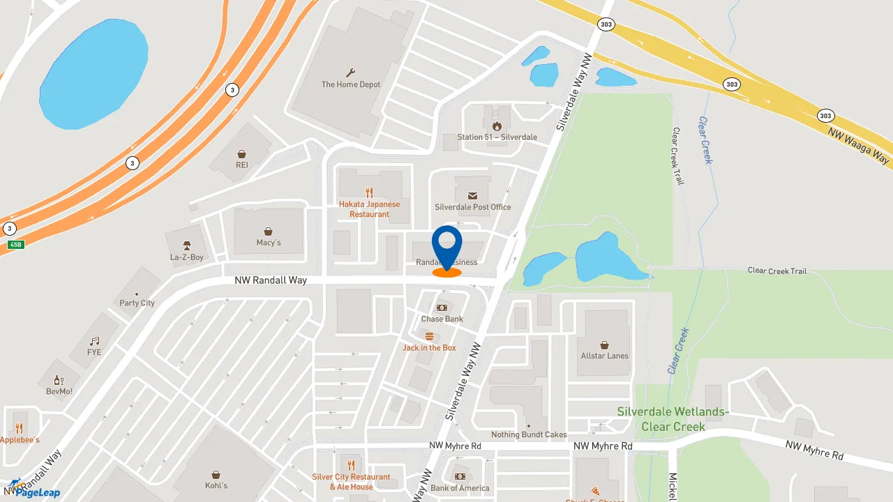 https://pageleap.com map showing location of Meineke Car Care Center in Silverdale.