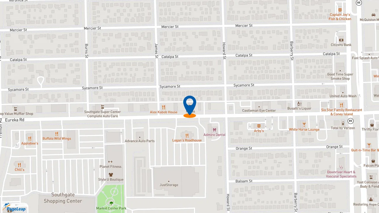 https://pageleap.com map showing location of Midas in Southgate.