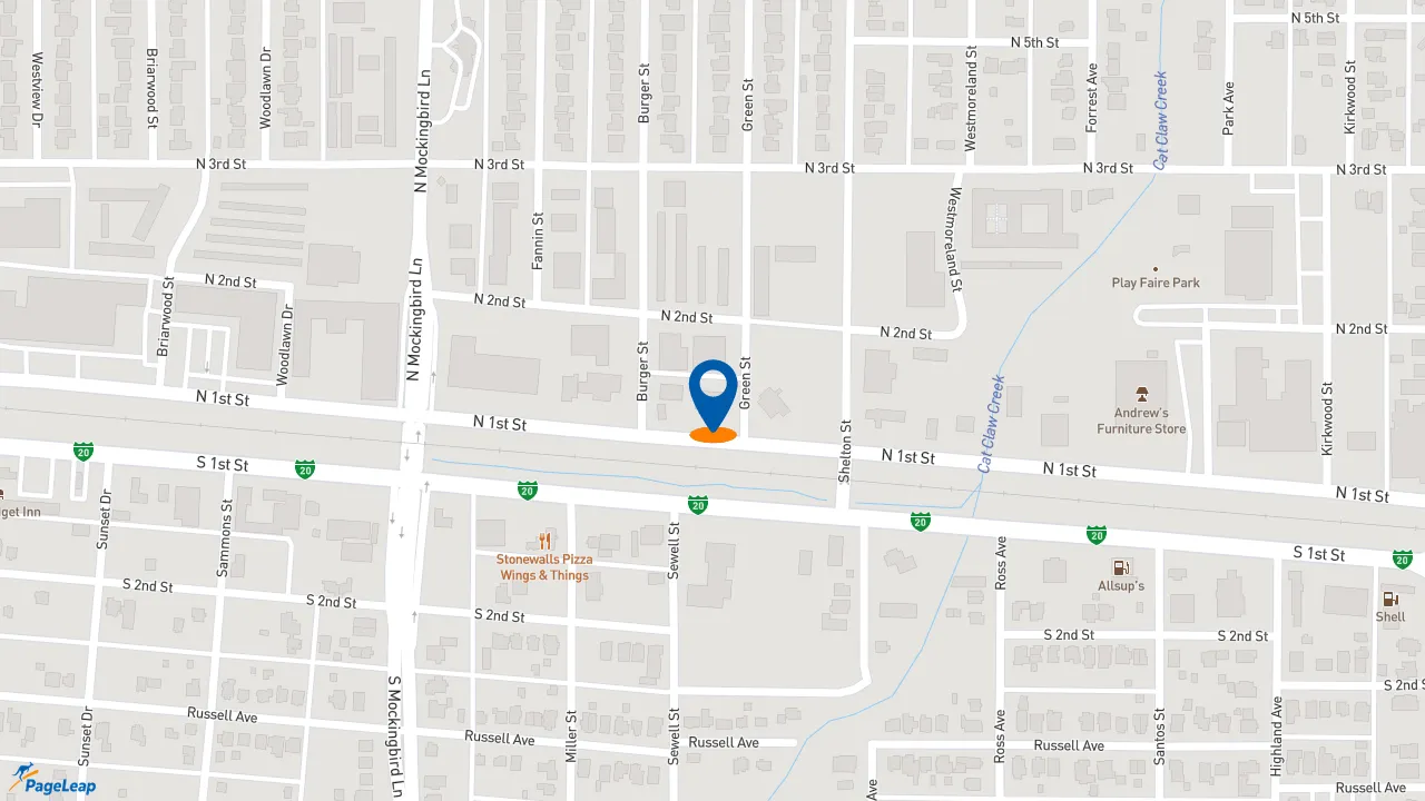 https://pageleap.com map showing location of Midas in Abilene.