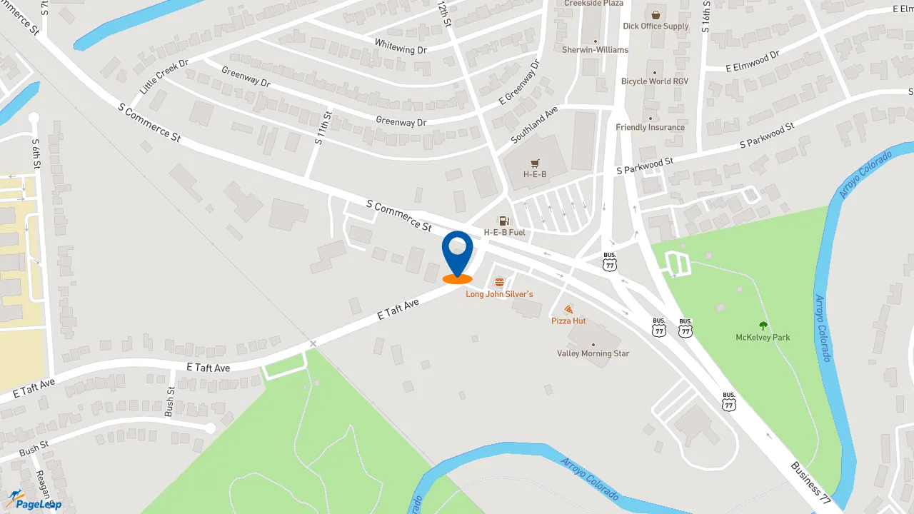 https://pageleap.com map showing location of Midas in Harlingen.