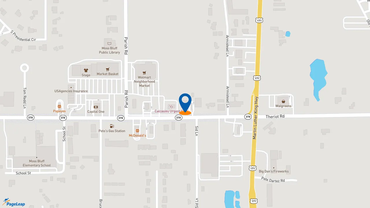 https://pageleap.com map showing location of Midas in Lake Charles.