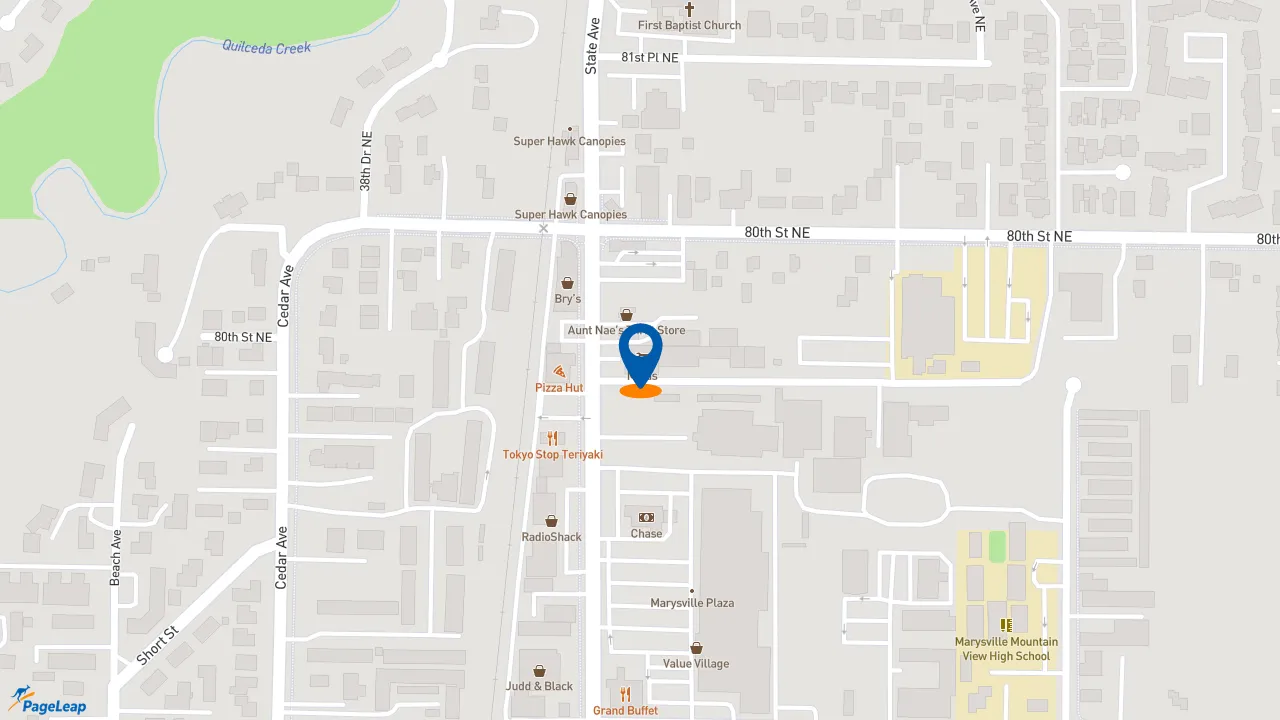 https://pageleap.com map showing location of Midas in Marysville.