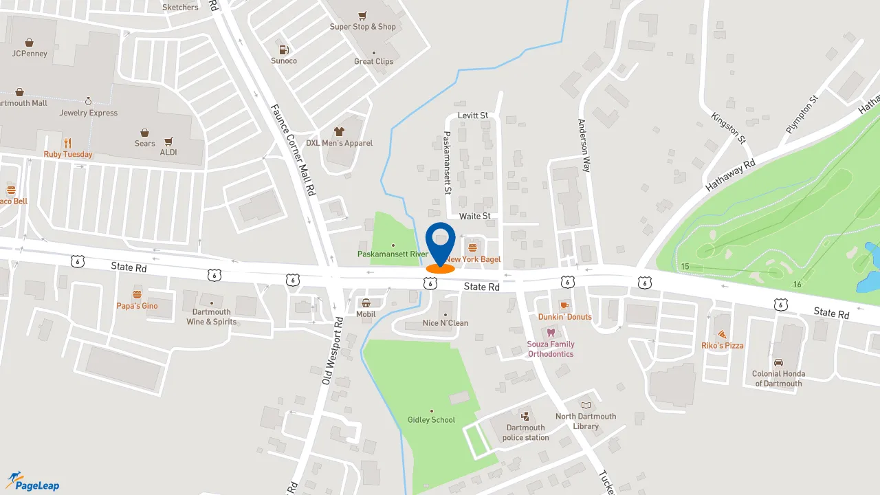 https://pageleap.com map showing location of Midas in North Dartmouth.