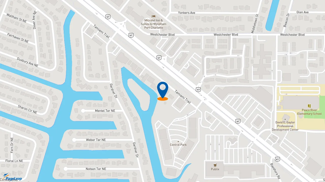 https://pageleap.com map showing location of Midas in Port Charlotte.