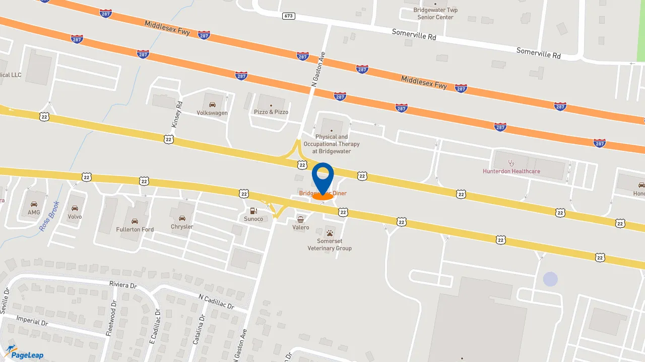 https://pageleap.com map showing location of Midas in Bridgewater Township.