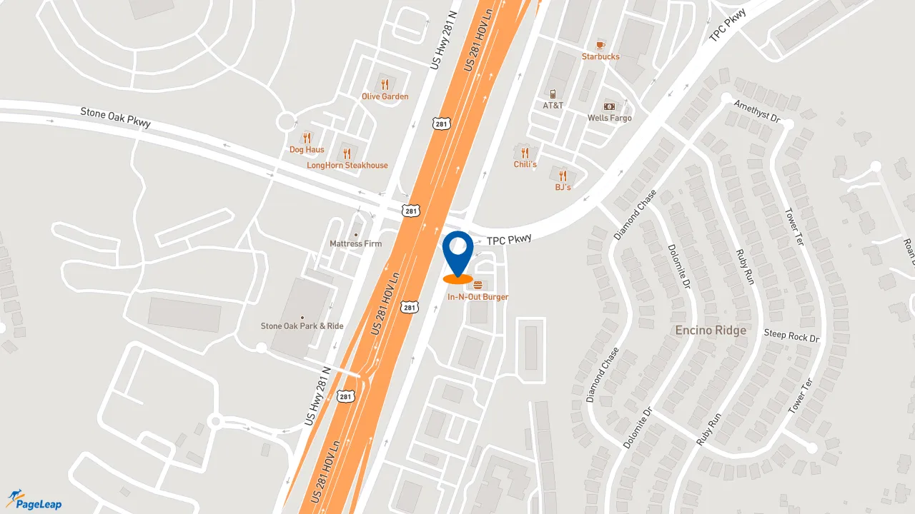 https://pageleap.com map showing location of Midas in San Antonio.