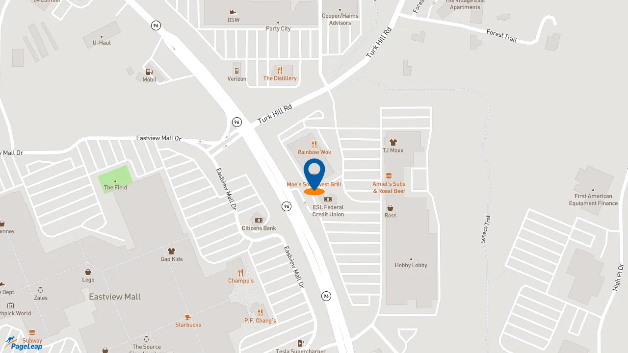 https://pageleap.com map showing location of Moe&#039;s Southwest Grill in Victor.
