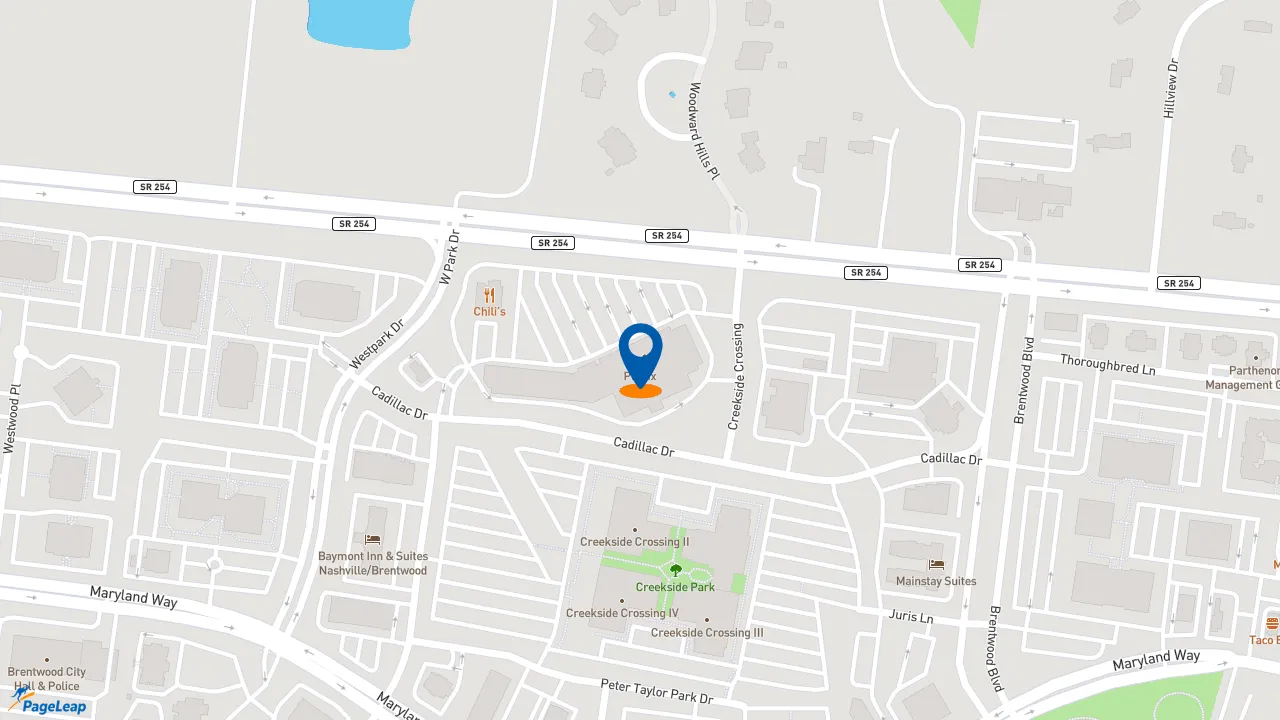 https://pageleap.com map showing location of Moe&#039;s Southwest Grill in Brentwood.