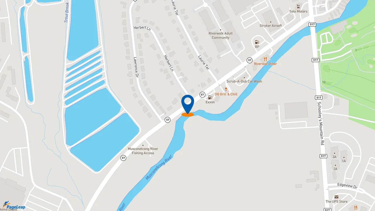 https://pageleap.com map showing location of Moe&#039;s Southwest Grill in Hackettstown.
