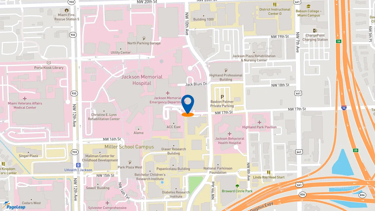 https://pageleap.com map showing location of Moe&#039;s Southwest Grill in Miami.