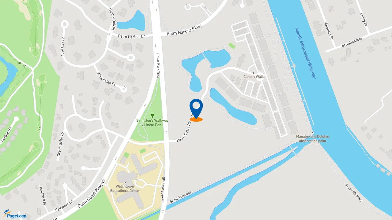 https://pageleap.com map showing location of Moe&#039;s Southwest Grill in Palm Coast.