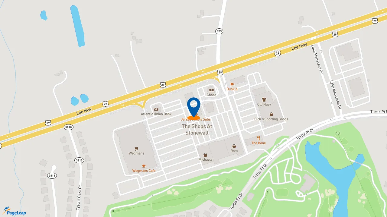 https://pageleap.com map showing location of Moe&#039;s Southwest Grill in Gainesville.