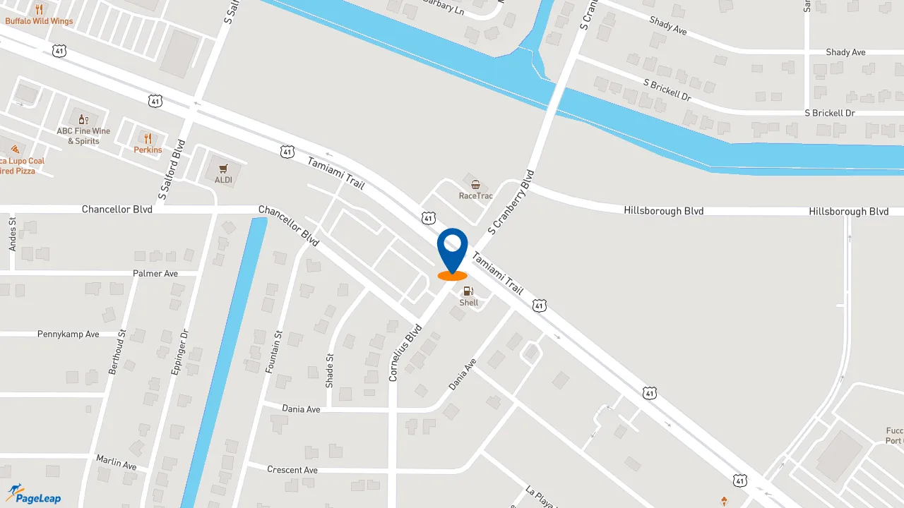 https://pageleap.com map showing location of Moe&#039;s Southwest Grill in Port Charlotte.