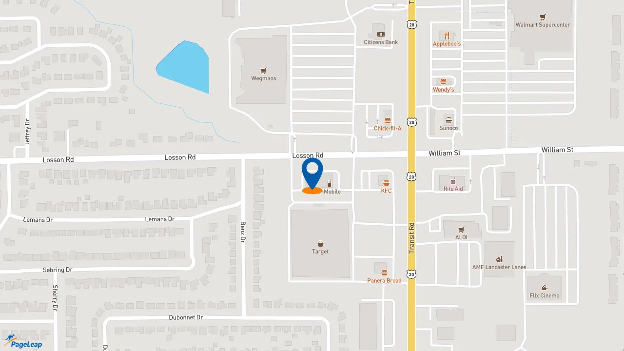 https://pageleap.com map showing location of Moe&#039;s Southwest Grill in Depew.