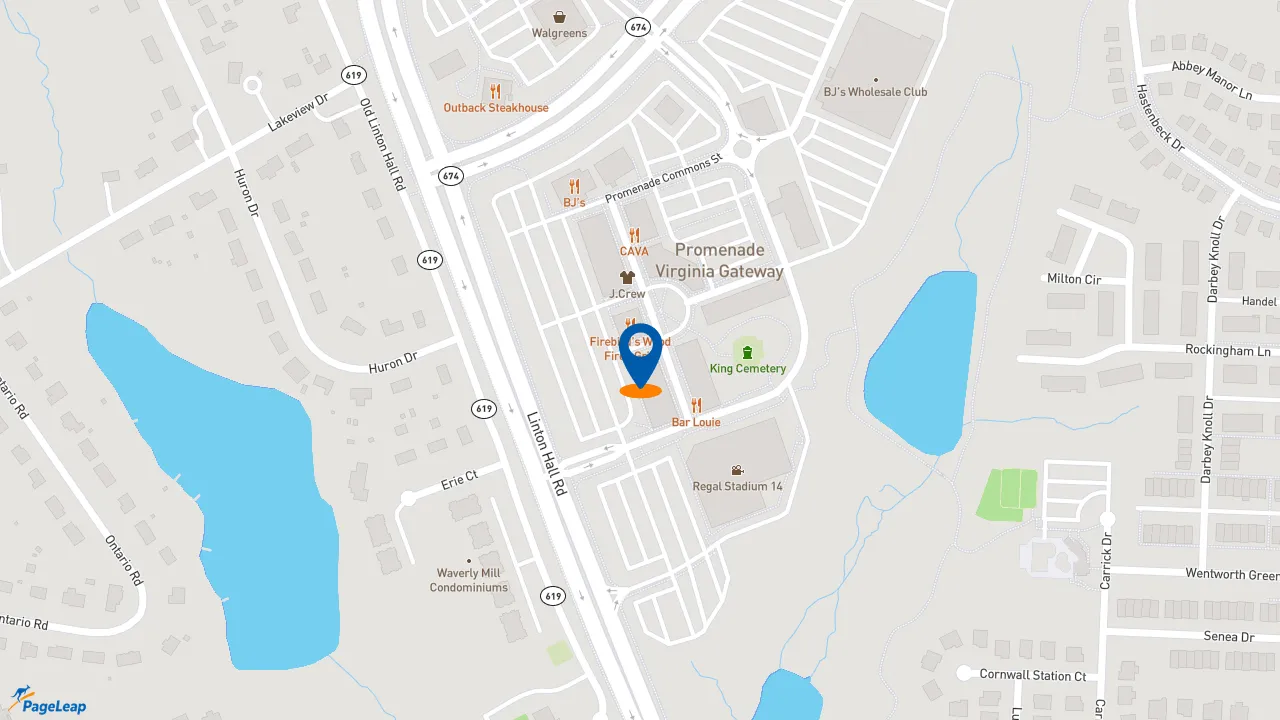 https://pageleap.com map showing location of Nando&#039;s PERi-PERi in Gainesville.