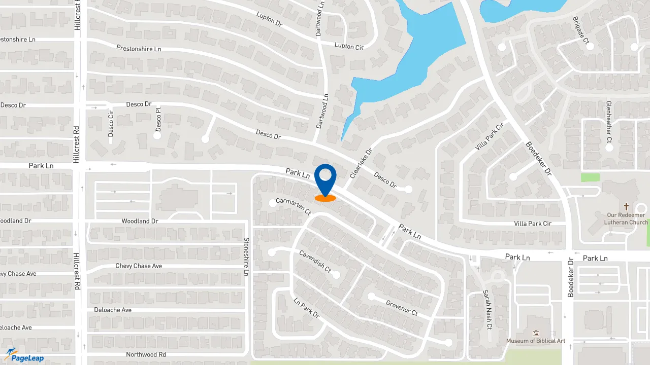 https://pageleap.com map showing location of NASCAR Wings in Dallas.